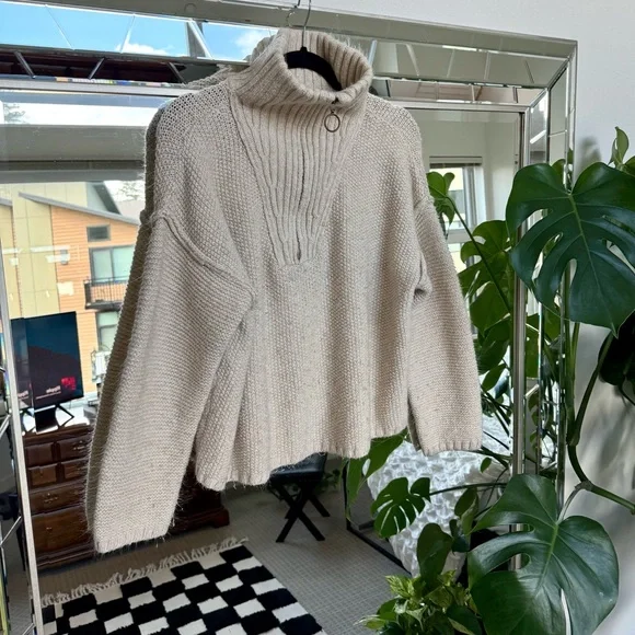 Universal Thread 1/4 Zip Cream Sweater - Picture 3 of 9